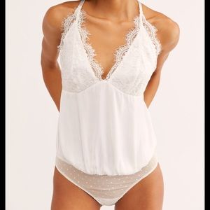 NWT Free People Ivory Lace Bodysuit